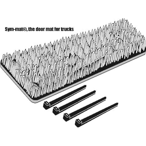 Rochling Mat, Step Rail, Door, Sym-Mat, 24 In. X 4.5 In. X 1 In., Black 11364 - main